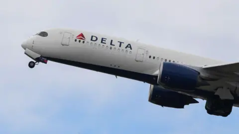 Delta Airbus A350 mid-flight