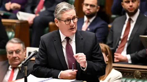 Sir Keir Starmer at the dispatch box during Prime Minister's Questions