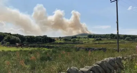 Charles Heslett/BBC Moorland fire