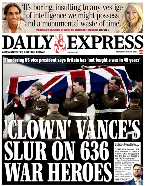  "'Clown' Vance's slur on 636 war heroes."