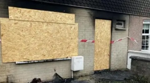 A boarded up house in the Rosemount area of Derry