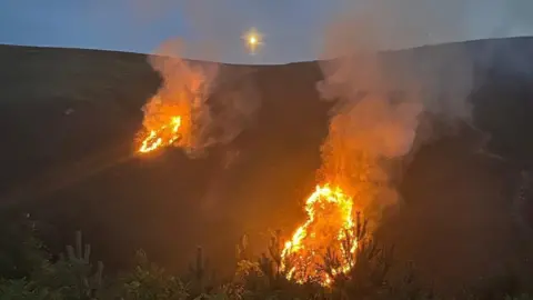 Two fires on moorland 