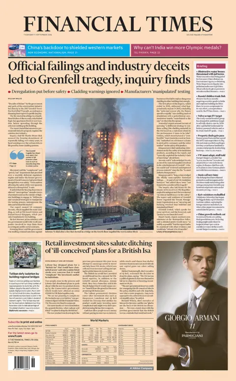  "Official failings and manufacture  deceits led to Grenfell tragedy, enquiry  finds".