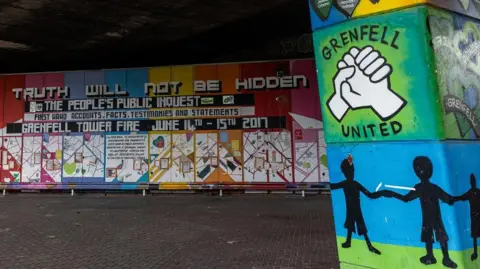 Getty The Grenfell 'Wall of Truth' under the A40 Westway