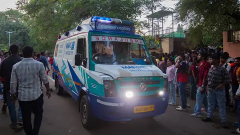 Ambulance outside Chinnaswamy Stadium 