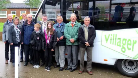 Villager Minibus (Sharnbrook) Ltd  Passengers on a village bus service 