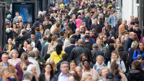 A crowd of people in Edinburgh