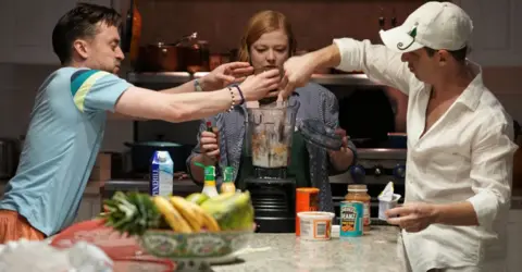 HBO Sarah Snook, Kieran Culkin and Jeremy Strong in Succession