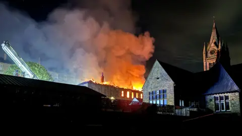 Fire on King Street in Pateley Bridge