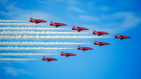 PA The Red Arrows in flight
