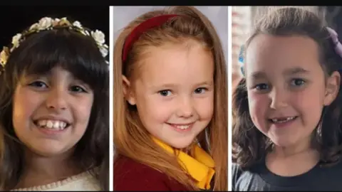 PA/Merseyside Police Alice da Silva Aguiar, nine, Bebe King, six, and seven-year-old Elsie Dot Stancombe