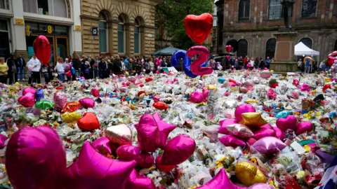 Reuters Flowers and tributes to the victims of the attack on Manchester Arena fill St Ann"s Square in Manchester, Britain, May 29,