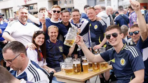Getty Images Scotland fans outside a bar in Germany.