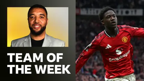 Troy Deeney graphic and Kobbie Mainoo image
