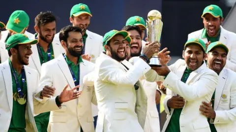 Pakistan lift the ICC Champions Trophy after beating India in the 2017 final