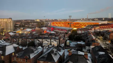 Angela Lady Bay Aerial view of West Bridgford with Nottingham Forest's City Ground visible among residential housing