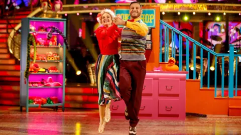 Sarah Hadland and Vito Coppola, during their quality  connected  the unrecorded  amusement   connected  Saturday for BBC1's Strictly Come Dancing