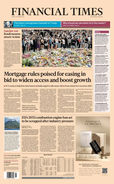 "Gun law vow, Bondi mourns attack victims".