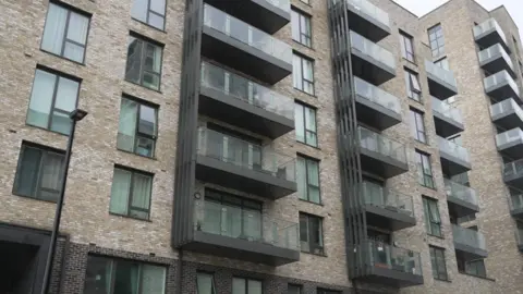 The property is in a block of flats in east London