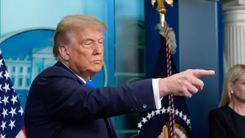 Image of Trump at the White House news conference