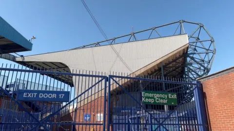Sheffield Wednesday's North Stand as seen from Penistone Road.