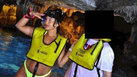 Department for Work and Pensions Catherine Wieland in snorkel gear in Mexico.