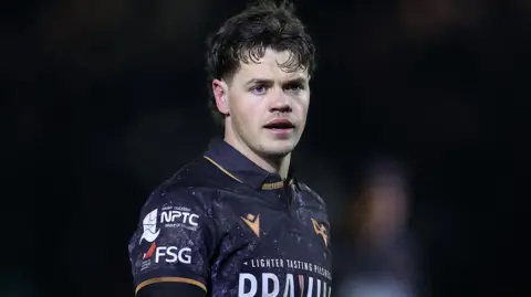 Jack Walsh of Ospreys in action during the United Rugby Championship match against Dragons in January 2026.