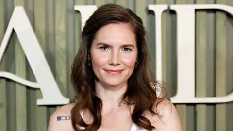 Getty Images Amanda Knox at the premiere for Hulu's 'The Twisted Tale Of Amanda Knox' in New York