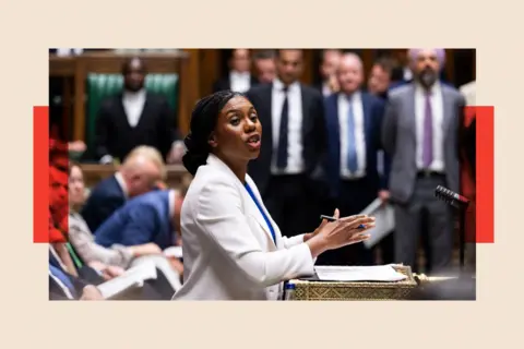 House of Commons/PA Wire Kemi Badenoch speaking during Prime Minister's Questions in the House of Commons