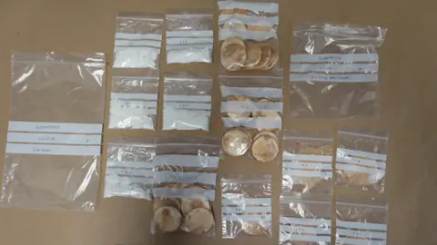 Nottinghamshire Police Cocaine that looks like biscuits in police evidence bags