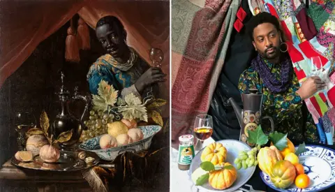 Getty Images/Peter Brathwaite The two versions of Still Life with Peaches, featuring Peter Braithwaite's version on the right