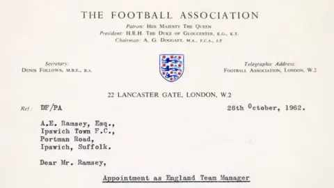 James Shand Letter to Alf Ramsey