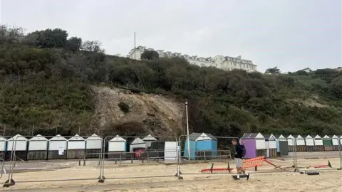 Several beach huts destroyed by landslide