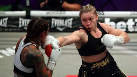 Lauren Price throws a punch in a recent fight