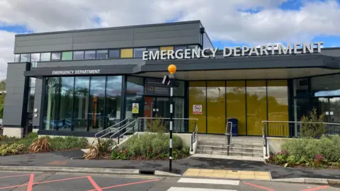 GV of Chesterfield Royal Hospital - it says EMERGENCY DEPARTMENT