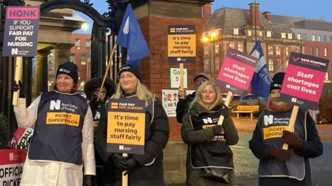 BBC Nurses on the picket line