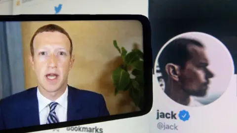 Getty Images/Twitter Zuckerberg and Dorsey