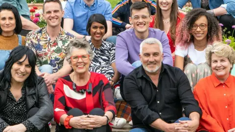 PA Prue Leith and the contestants and presenters of The Great British Bake Off 2019