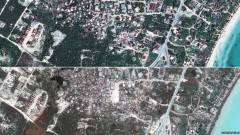 Digital Globe Providenciales before and after Irma