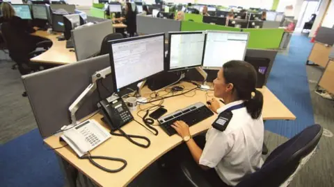 Avon and Somerset Police An emergency room call handler at Avon & Somerset Police