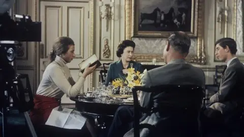 BBC Princess Anne,,Queen Elizabeth II, , HRH the Duke of Edinburgh, and Prince Charles .Film looking at the royal family in private & public life.