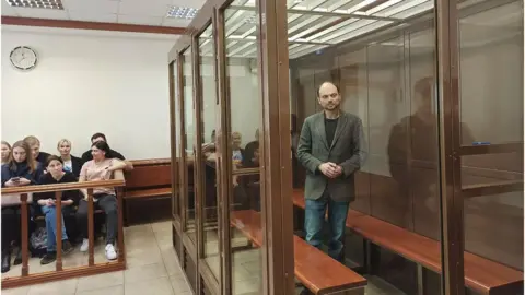 Shutterstock Vladimir Kara-Murza awaits the verdict in his trial