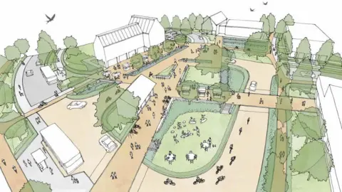 NVB Architects The image shows the architects designs for the Selwood Garden Community development.