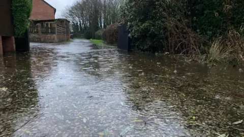 BBC Weather Watchers/colanda Garden and driveway flooded