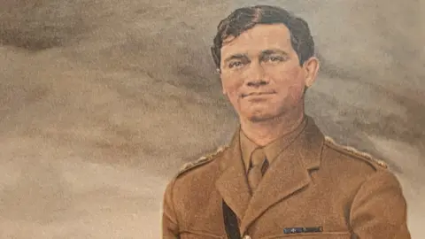 Ministry of Defence  An oil painting of Capt Nairac in his brown British Army uniform