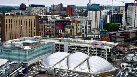 Image of Birmingham city centre from above.
