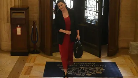 Getty Images Emma Little-Pengelly arrives at Stormont