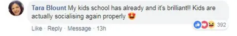 . Tara Blount writes: My kids school has already and it's brilliant! Kids are actually socialising again properly