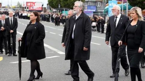 Pacemaker Sinn Fein representatives at Bobby Storey funeral