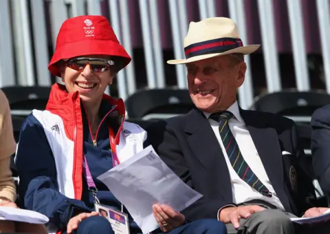 Alex Livesey Princess Anne and the Duke of Edinburgh at the London 2012 Olympic Games